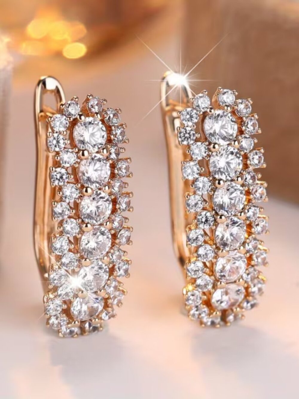18K Gold Womens 2ct Diamond Hanging Drop Earrings Ladies NEW 18 K Silver Jewelry